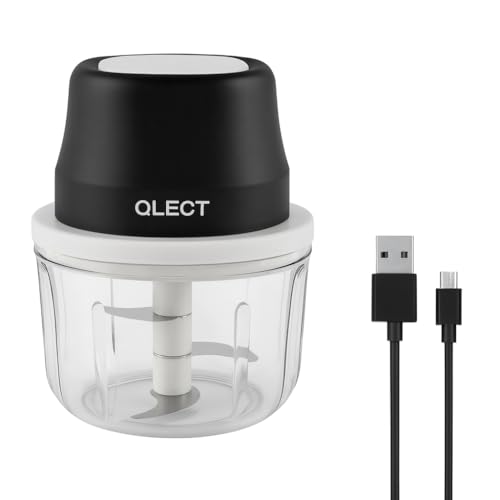 QLECT Electric Mini Chopper, USB Rechargeable Garlic Chopper with Stainless Steel Blades,...