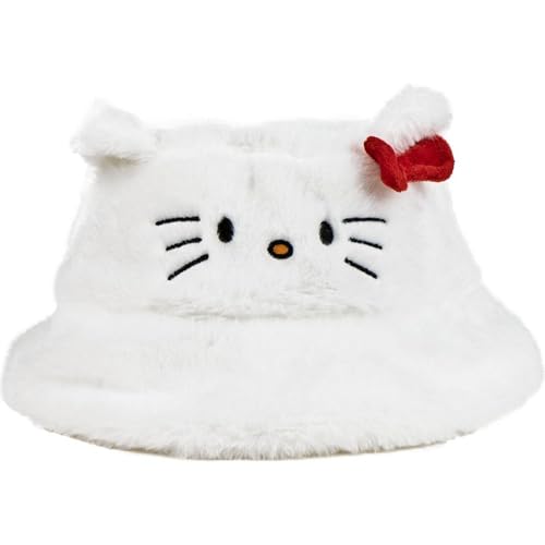 Chapeau de pêcheur Hello Kitty pour enfants bob d'hiver doux - 5