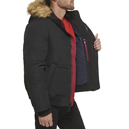 Image of Tommy Hilfiger Men's Arctic Cloth Quilted Snorkel Bomber Jacket (Standard and Big & Tall)