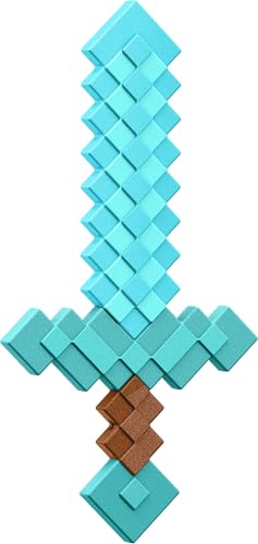 Mattel Minecraft Diamond Sword Battle Toy Kid-Sized Accessory for Role-Play & Costumes Inspired by The Video Game