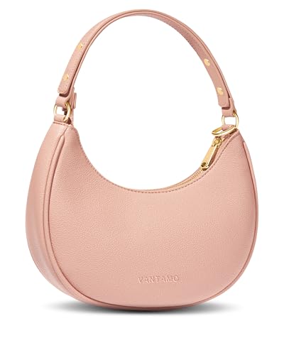 Image of Vantamo Crescent Bags For Women with RFID Protection, Half Moon Clutch Purses for Women with Anti-Theft Clip for Extra Safety