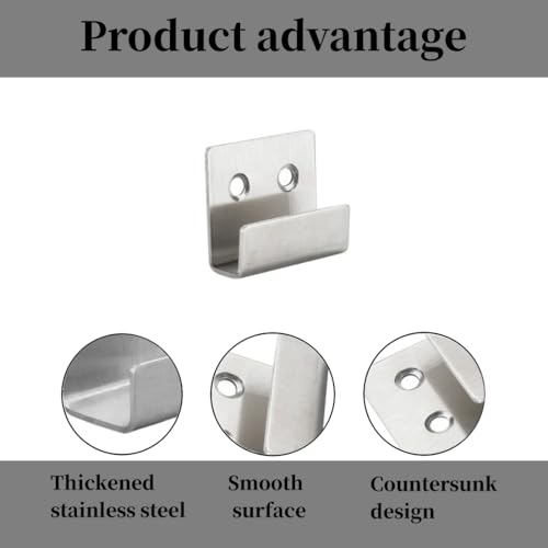 Image of Tile Display Wall Hanger, 8 Pcs Stainless Steel Wall Mount Brackets Hook, Heavy Duty Tile Hanger for Mirrors, Picture Frame Ceramic Wall Display (Silver Inner Width 10mm /0.39 inch)