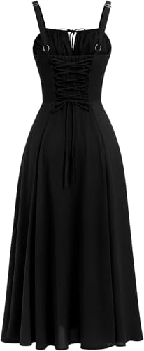 Image of Women's Spaghetti Strap Dress Floral Corset Gown Inspired Dresses Midi Evening Cocktail Party and Holidays Casual Sundress