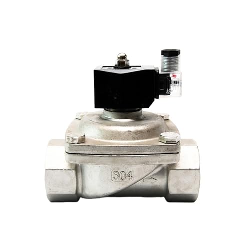 Electroválvula Válvula Solenoide de Acero Inoxidable Serie 2W 2'DN50 Válvula Solenoide Normalmente Cerrada Válvula de Interruptor de Control de Tubería Válvula de Agua(G_24VAC)