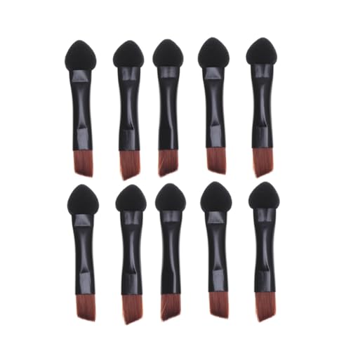 NOLITOY Double Sided Eyebrow Lip Brush Set 20pcs Makeup Tools Eye Shadow Applicator Foam Brush Portable Black Comfortable Touch No Scratchy for Beginners Professionals