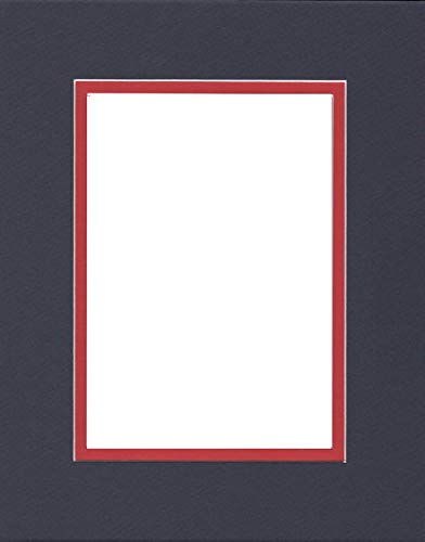 Pack of (2) 16x20 Double Acid Free White Core Picture Mats Cut for 12x16 Pictures in Navy Blue and Real Red-image-11