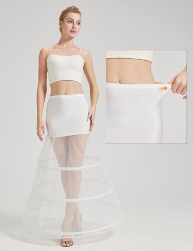 Image of BEAUTELICATE A-line Full Gown Floor-Length Bridal Dress Gown Slip Petticoat
