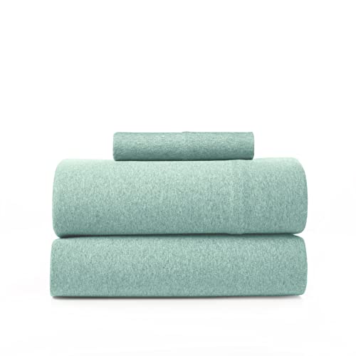 BED INC Road Trip America - Juego de sábanas de Jersey de algodón (4 Piezas) con Bolsillos Profundos, Tejido Suave, elástico, 1 sábana encimera, 1 sábana Bajera y 1 Funda de Almohada (Menta clásica,