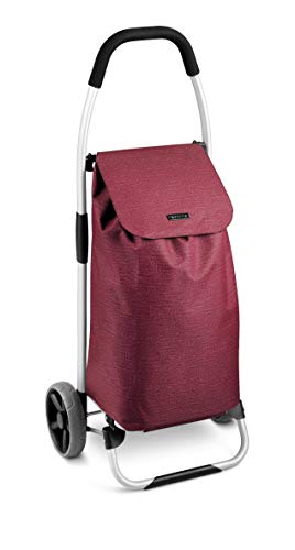 Tescoma Shop Carrello Porta Spesa, Metallo/Tessuto Sintetico, Rosso, 32 x 46 x 105 cm