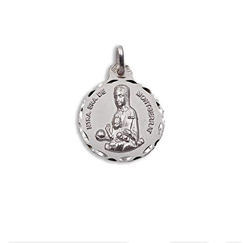 Medalla Religiosa - Medalla Virgen de Montserrat 19 mm. Plata de Ley 925 milésimas.