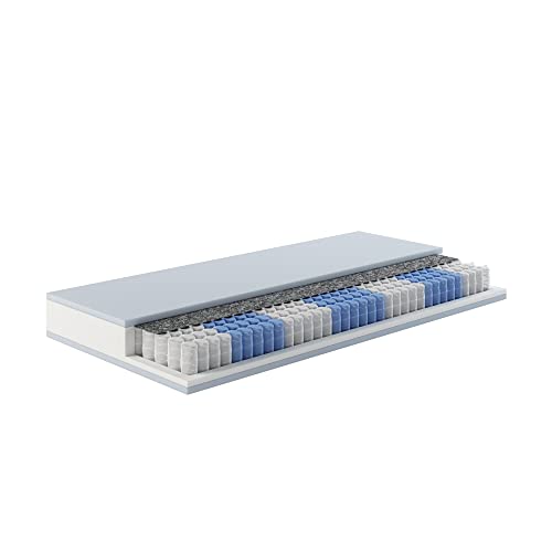 MSS e.K. Medic Taschenfederkernmatratze 90x200 x 20 cm (Kernhöhe 19 cm), 7-Zonen Federkernmatratze mit Komfortschaum und… – Bild 6