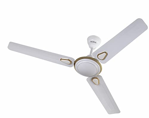 Image of Surya AiroBriz-Lx 1200MM Ceiling Fans | High Performance at Low Voltage | for up-beat Living rooms, Bedrooms, Dens, Common Areas, Home and Office (White)