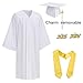Colorful House Adult White Graduation Cap and Gown 2025 Female Plus Size Graduation Gown Masters Degree for Men((White,57)