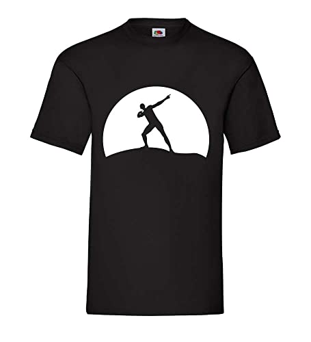 Usain Bolt vor Sonnenuntergang - Camiseta para hombre Negro L