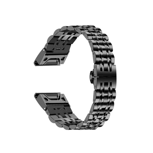 26 22 20mm�����������X�e�����X�|�x���g�ɓK������Garmin Fenix 8 7S 7x 7 6S 6X 6 Pro 5X 5S 935 945 Enduro Gen 2(Black,26mm)