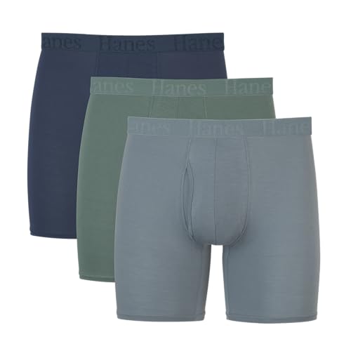 Hanes Men's Originals SuperSoft Boxer Briefs,...