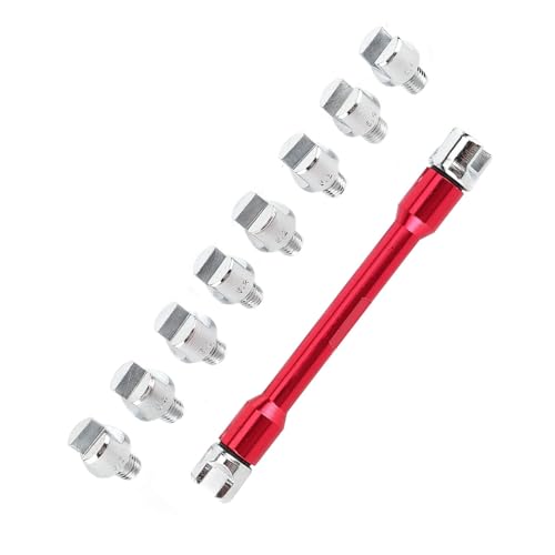 Image of Dirt Bike Spoke Wrench,10pc Motorcycle Spoke Wrench Set, Spoke Wrench Head Sizes 5.0-6.8mm With Storage Box Fits for XR CRF KLX TTR 50 70 110 250(C(red))