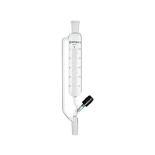 Chemglass CG-1714-16 Series CG-1714 Addition Funnel with 0-4 mm PTFE Valve, Graduated, 29/26 Joint Size, 380 mm Height, 250 mL