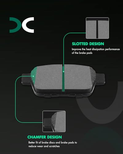 Image of SCITOO D1584 D1103 8PCS Front Ceramic Rear Semi-Metal Brake Pad Sets | Fit 2012-2014 For Honda For For Ridgeline 3.5L