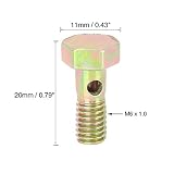 X AUTOHAUX Zestaw 4 śrub drążonych M6 x 1,0 mm adapter śrubowy hamulca gwint metryczny