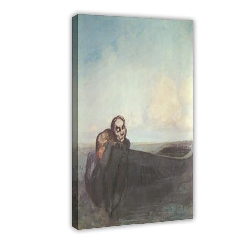 Affiche L'Ange du Destin par Odilon Redon impression sur toile déco murale 30x45 cm