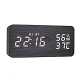 ⏰【 Reloj Despertador Multifuncional】- El reloj digital muestra la hora, la fecha, la temperatura interior y la humedad. Puede configurar 2 grupos de alarma. El día laboral o el modo diario es opcional,este reloj de mesa LED de moda también admite el función de repetición.