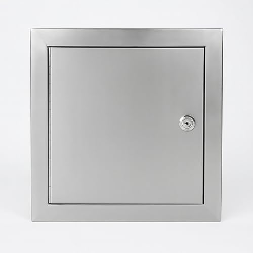 Frienda 10 x 10 Inch Stainless Steel Metal Universal Access Door with Screwdriver Latch Wall Ceiling Mounted Door Access Panel for Drywall Plumbing Electrical