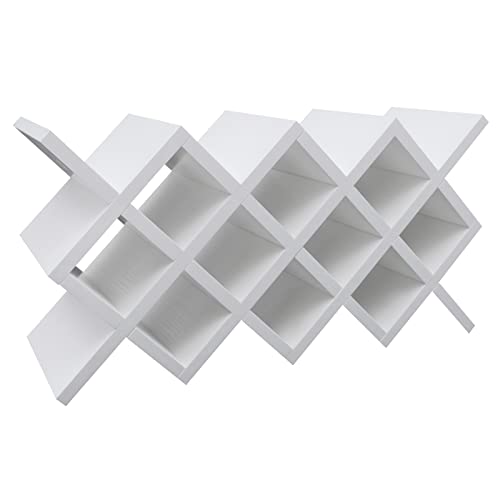 DEIGEHJRE Wine Bottles Rack, Wall-Mounted Wooden Wine Holder, Shelf Liner Wine Cabinet Shelf Insert Display Rack, Wine Rack Lattice Can Hold Multiple Bottle Storage Racks Kitchen,White