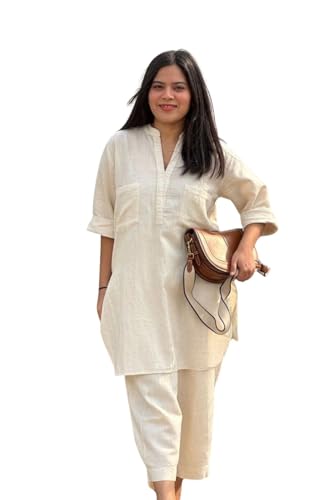 Image of Cord Set for Women Cotton Stylish Co Ord Outfit Kurta Pant Western Office Casual Summer Wear Style Coord Sets for Women Stylish Dress Daily Use Co Order, Coat, Cod, Cot, co-ord, corts