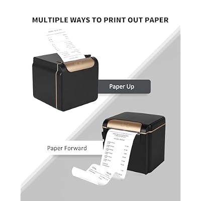 ZYWELL 58mm/80mm Thermal Receipt Printer, Kitchen POS Printer with Auto-Cutter, Audio-Visual Alarm, Front Paper Out, Support Cash Drawer Square, USB Serial Ethernet for Windows/Linux/Mac