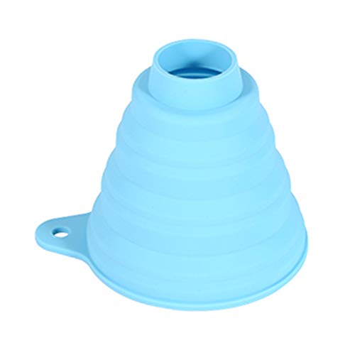 Tongdejing Entonnoir pliable en silicone, souple à large ouverture, grand pot de conserve, entonnoir à confiture, entonnoir à épices, accessoires de cuisine pour la maison (bleu) Cover
