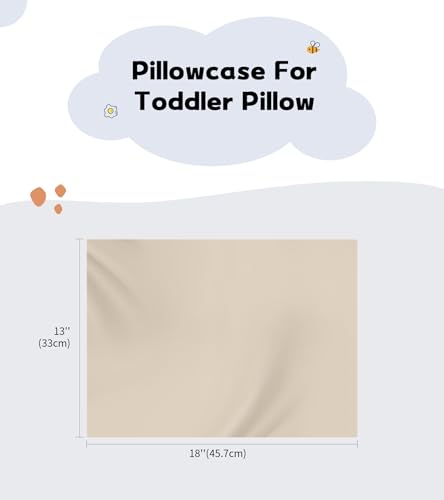 Image of Deep Dream Toddler Pillowcases for 13x18 Pillow 2 Pack, 100% Cotton Travel Pillow Case Cover, 600 Thread Count Cotton Pillow Covers, Soft & Breathable Small Pillow Cases Envelope Closure, Cream