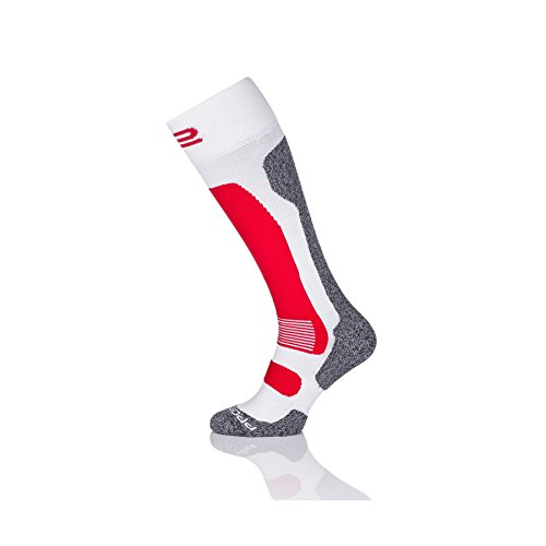 Professionelle Skisocken Snowboardsocken Modell XP-1 Damen Herren Kinder Ski - Weiss-rot, 44-46 Cover