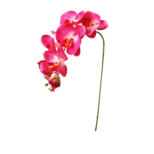 Image of CraftVatika Artificial Faux Pink Orchid Flower Single Stem with 10 Flower Heads | Phalaenopsis-Style Butterfly Orchid Look | Decorative Flower for Vase Decoration, Home, Office, Wedding Event Decor