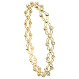 H2SON Folding Retractable Bracelet 2 in 1 Jewelry Accessories that Turns into Bracelet Flexible Link Bracelet Fashion Transformable Finger Tennis Stretch bracelets Jewelry Gifts (Gold)