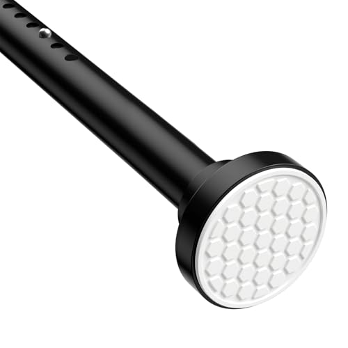 Image of MEXAU Black Shower Curtain Rod 40-183 Inch | Adjustable 1.26 Inch Diameter Tension Curtain Rod No Drill, Tension Rod for Window, Bedroom, Bathroom, Outdoor, Room Divider