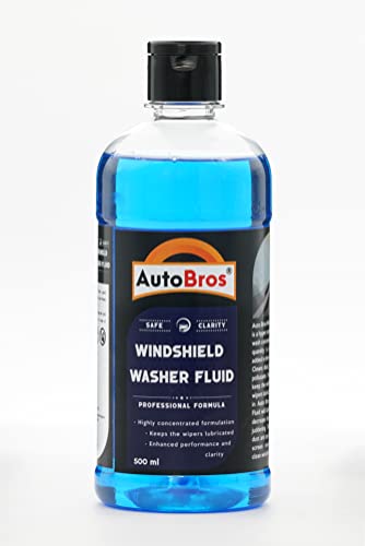 Image of AutoBros Windshield Washer Fluid for Car - 500ml Highly Concentrated Car Windshield Cleaner Liquid (20ML in 1L Water) - Streak-Free Car Glass Cleaner, Improves Visibility with Our Car Wiper Liquid