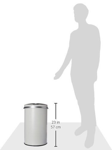 Itouchless 8 Gallon Touchless Sensor Trash Can With Odor Filter System, 30 Liter Round White Steel Garbage Bin, Perfect For Home, Kitchen, Office #TOP7