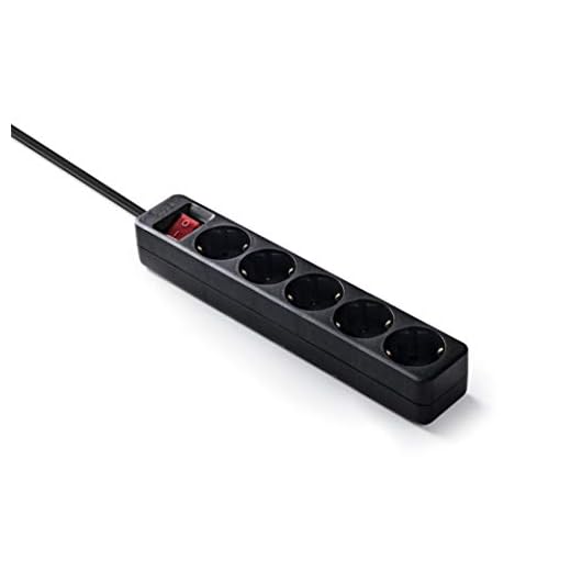 Famatel 9/705-N Regleta ecosockets 5 Interruptor Luminoso | 1,5 Metros | hasta 3500W | Protección Infantil | Base enchufes Múltiple | Orientación Tomas a 45º | Evita consumos Fantasma | Negro