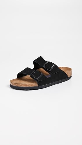 Image of Birkenstock Arizona Soft Footbed Black Suede Narrow Width - EU Size 41 / Women's US Size 10-10.5 / Men's US Size 8-8.5