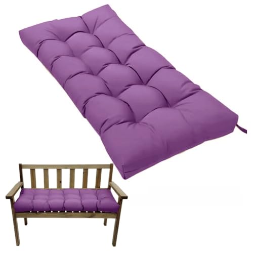 FLYSWUP Indoor/Outdoor Bench Cushion, Garden Loveseat Cushion, Swing Seat Cushion,Thicken Patio Bench Soft Rocking Chairs Pad for Lounger Garden Furniture Patio Loveseat Bench (Purple, 35.5x19.6)