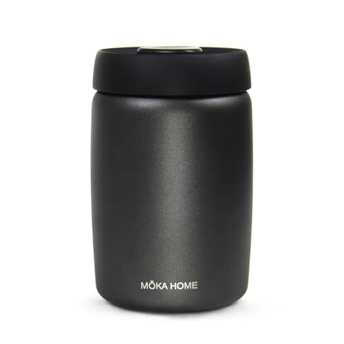 Stainless Steel Vacuum Coffee Canister | Food Storage Container | Airtight Storage Containers | Press Out Excess Air Preserve Food Freshness | 1.2L Coffee Containers Holds 11 oz of Coffee Beans