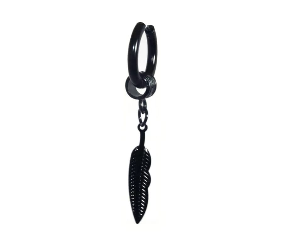 Valentine Chain long Black Stainless Steel Magnetic Piercing pressing Hoop Bali Ear rings Stud stylish earrings for men boyfriend gents women boys girls Friends mens Fashion Western.-image-19