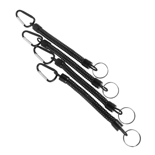 POPETPOP 4pcs Elastic Tool Lanyards Spring Lanyard for Hand Tools Protective Fishing Buckle Coiled Rope