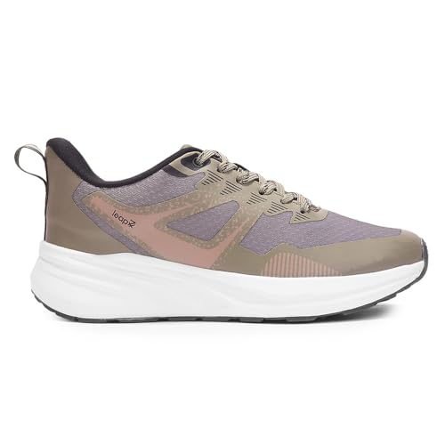 Image of Liberty LEAP7X ROYALESTPE Walking Shoes for Men - Black & Olive Green Lace-Up Sneakers | Memory Foam Cushioned Insole, Lightweight Knit-Mesh Shoes for Daily Walking, Fitness Walks, College & Travel