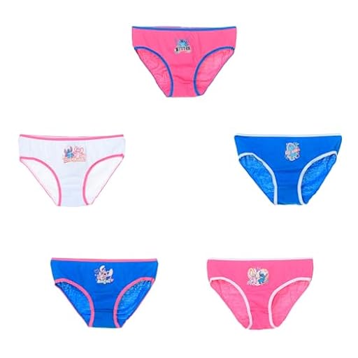 Disney Stitch Braguitas para Niñas, Pack de 5 Bragas Slip, Algodón Elástico Suave, Braga Clasica, Ropa Interior Niñas, Talla 3/4 Años | Ya disponible en tu tienda friki favorita! En mundofriki.es!