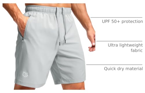 Image of G Gradual Men's Athletic Running Shorts with Zipper Pockets Quick Dry 7 inch / 5 inch / 9 inch Workout Gym Shorts for Basketball Hiking