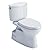 TOTO® Vespin® II Two-Piece Elongated 1.28 GPF Universal Height Toilet with CEFIONTECT and SS124 SoftClose Seat, WASHLET+ Ready, Cotton White - MS474124CEFG#01