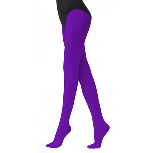 Image of UTTPLL Women's Run Resistant 80 Denier Tights Solid Color Dance Stockings Soft Semi Opaque Footed Pantyhose High Waist Tight