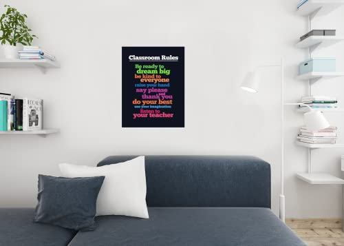 Image of Classroom Rules Be Ready To Dream Big Educational Rules Teacher Supplies For Classroom School Decor Teaching Toddler Kids Elementary Learning Decorations Cool Wall Art Print Poster 24x36